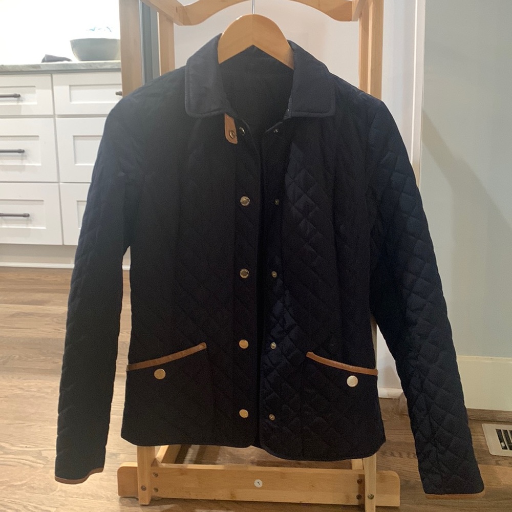 Massimo Dutti navy quilted jacket